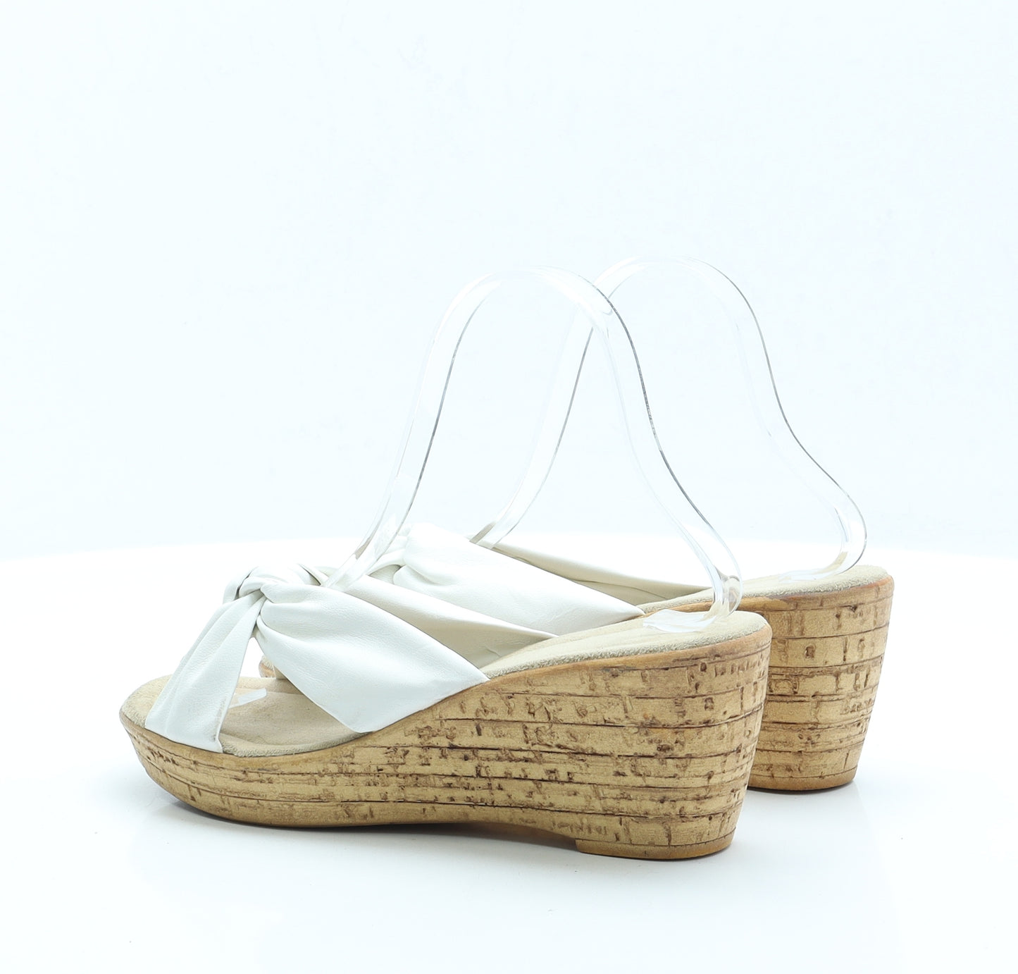 Preworn Womens Ivory Faux Leather Espadrille Heel UK 6 EUR 39