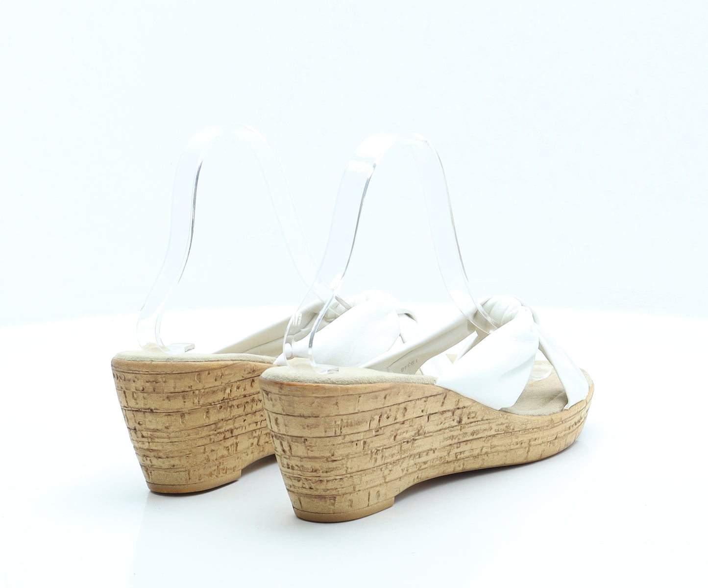 Preworn Womens Ivory Faux Leather Espadrille Heel UK 6 EUR 39