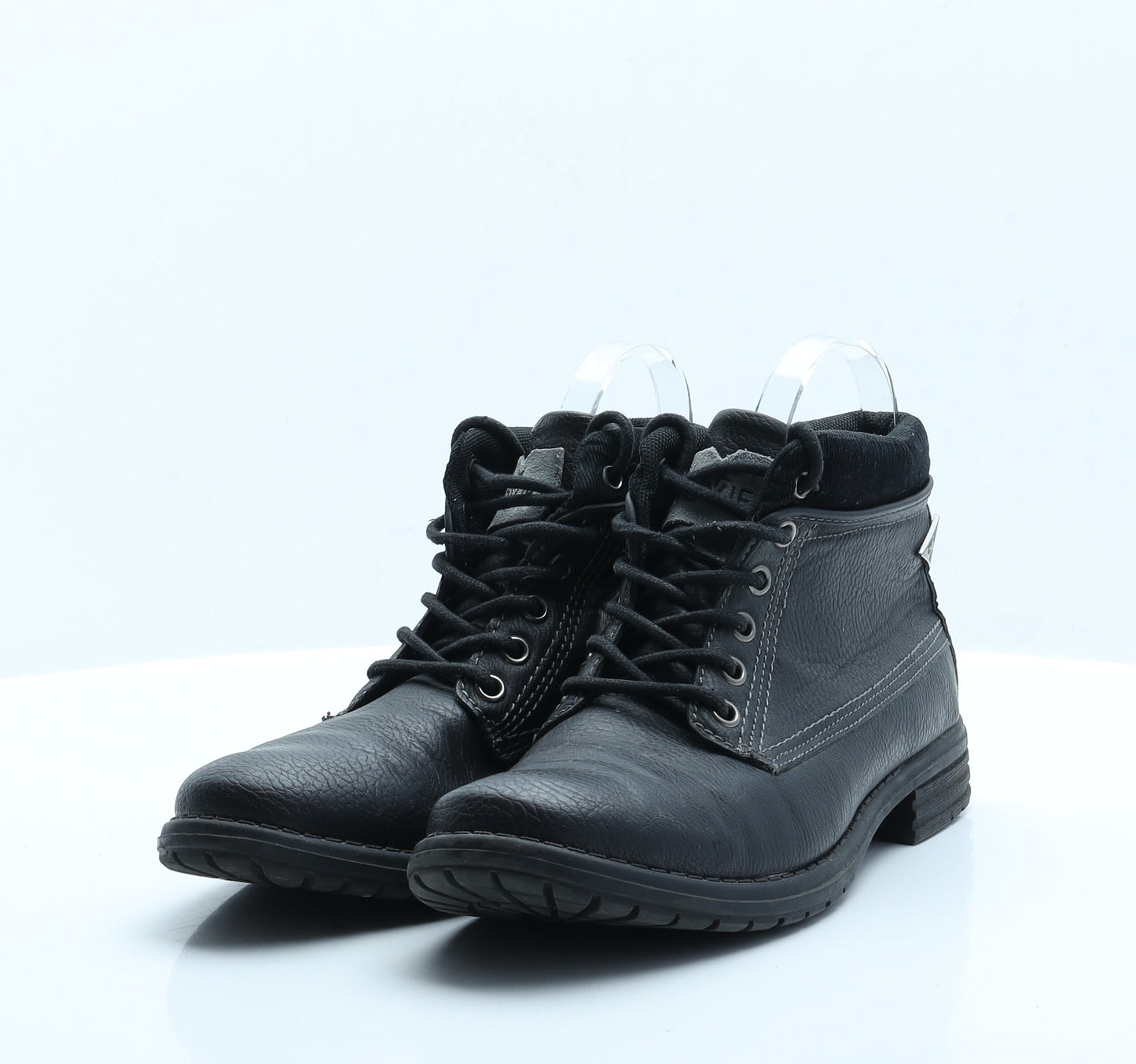 Soviet Girls Black Faux Leather Combat Boot UK 7 EUR 41