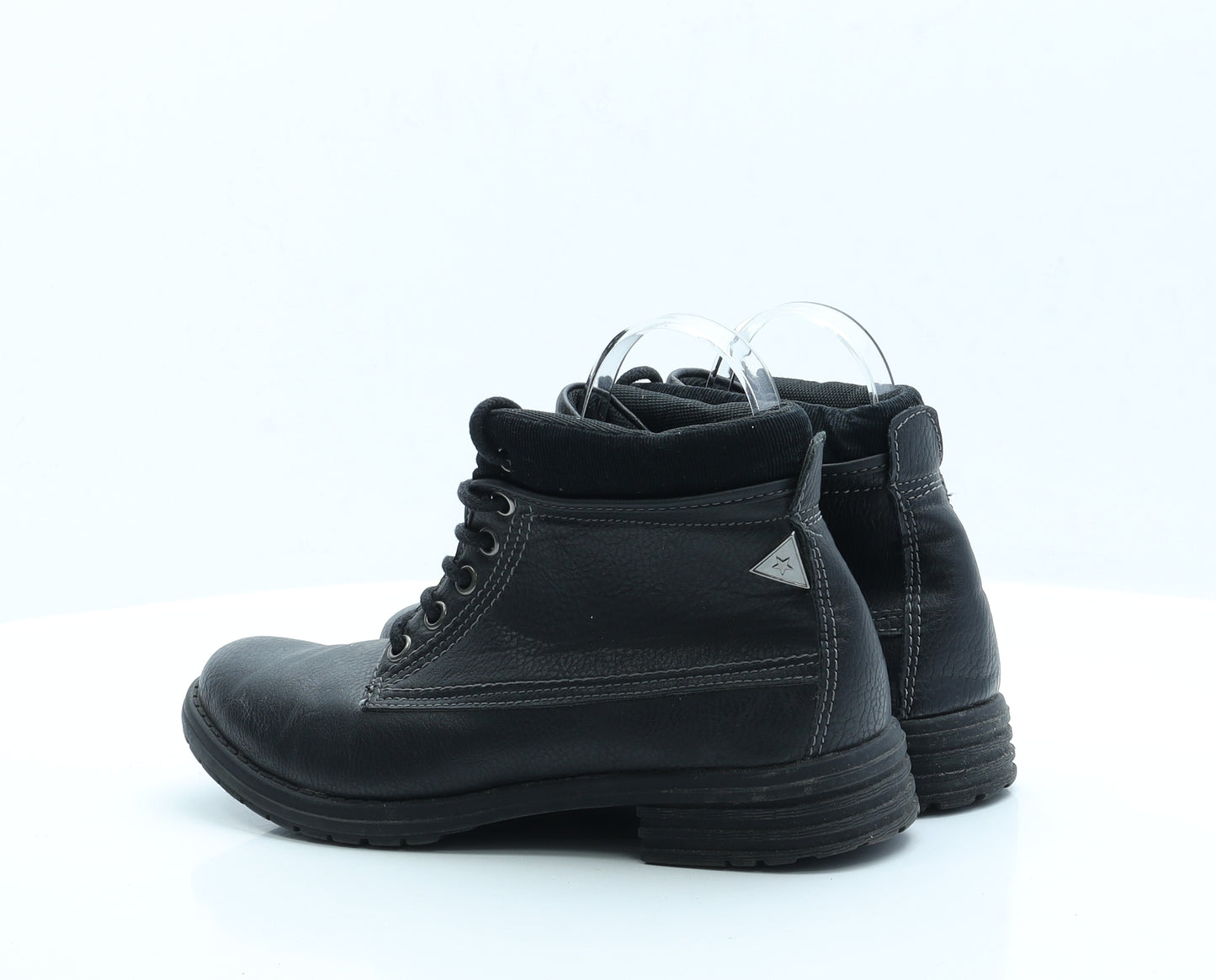 Soviet Girls Black Faux Leather Combat Boot UK 7 EUR 41