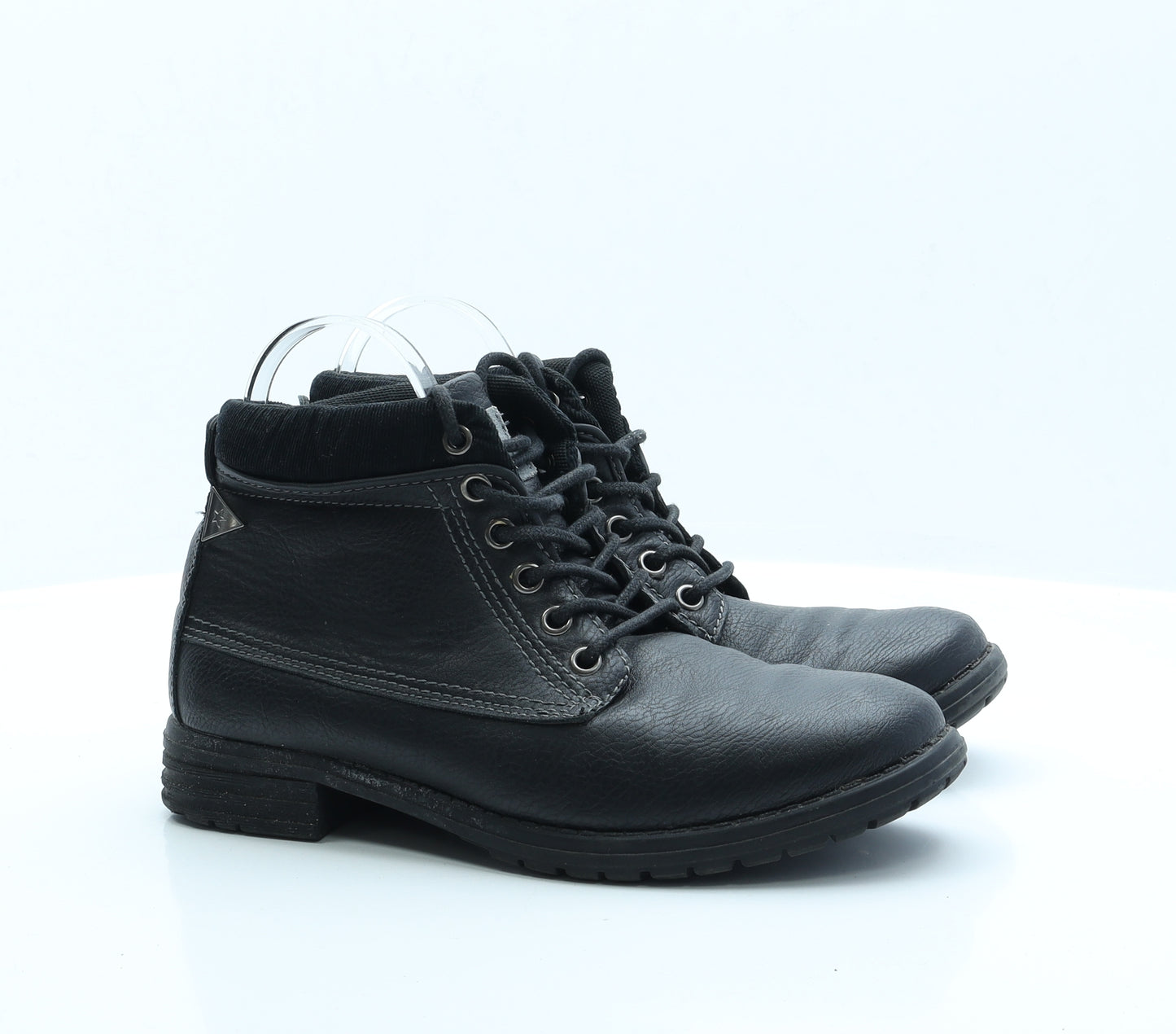 Soviet Girls Black Faux Leather Combat Boot UK 7 EUR 41