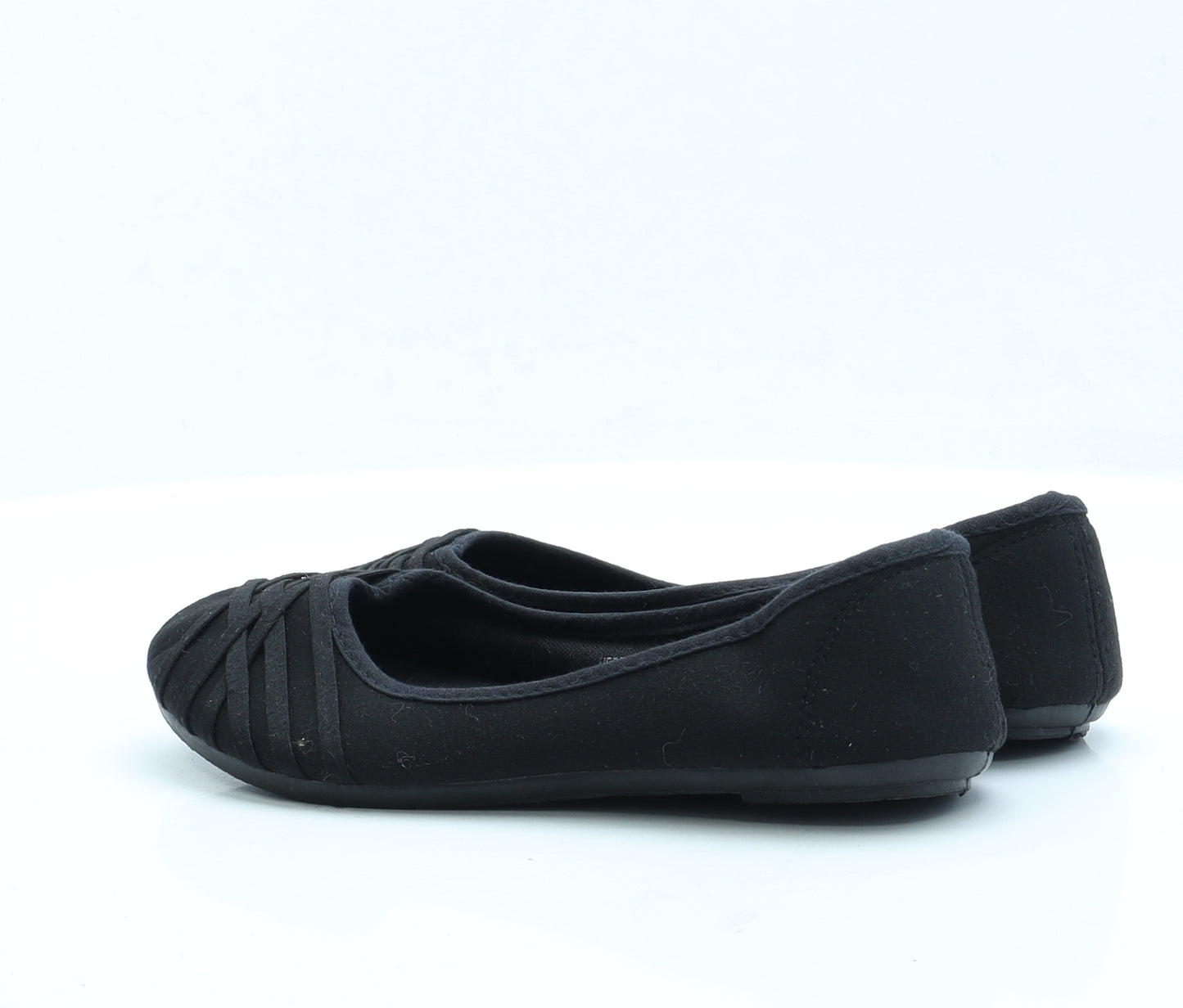 Lilley Womens Black Fabric Ballet Flat UK 6