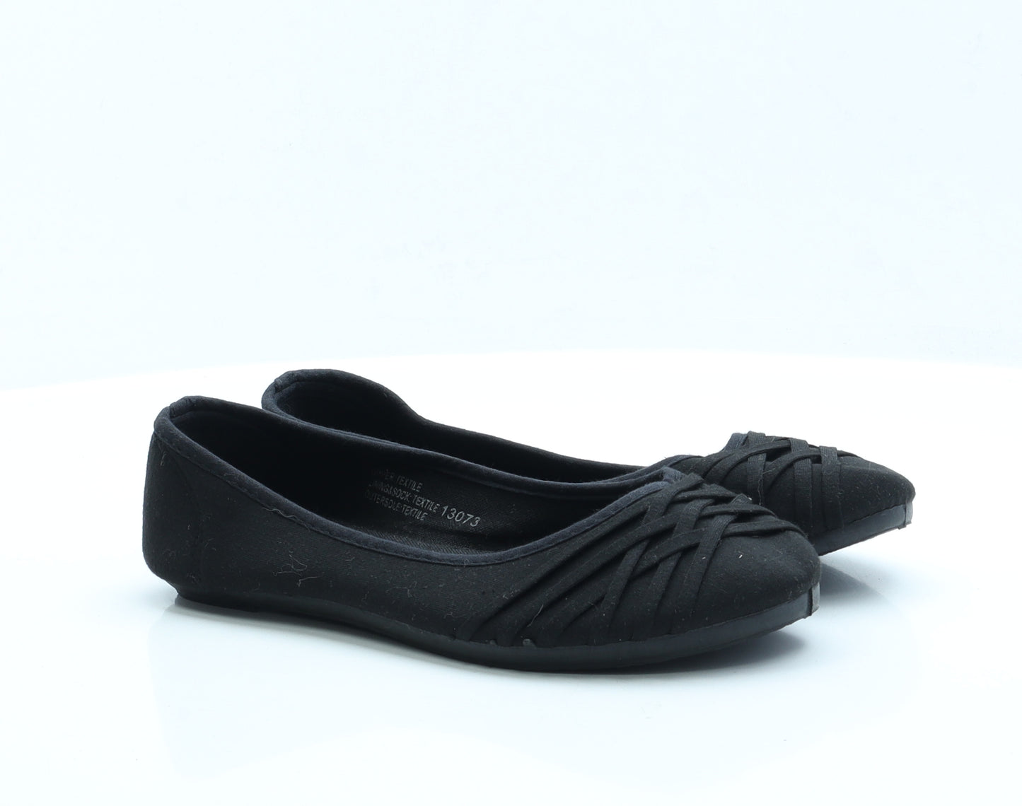 Lilley Womens Black Fabric Ballet Flat UK 6