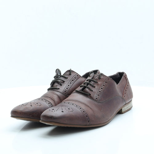 Preworn Mens Brown Faux Leather Oxford Dress UK 7