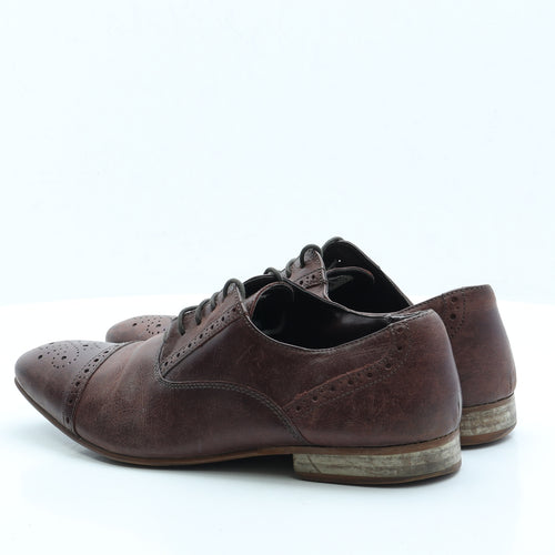 Preworn Mens Brown Faux Leather Oxford Dress UK 7