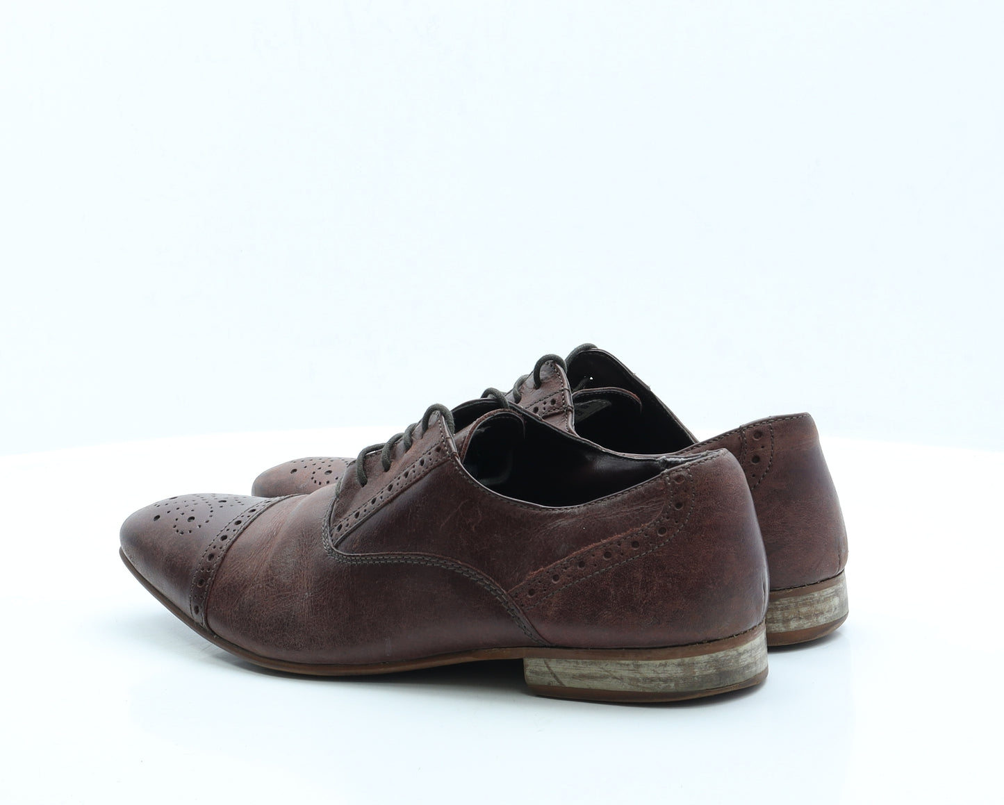 Preworn Mens Brown Faux Leather Oxford Dress UK 7