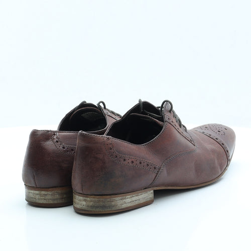 Preworn Mens Brown Faux Leather Oxford Dress UK 7