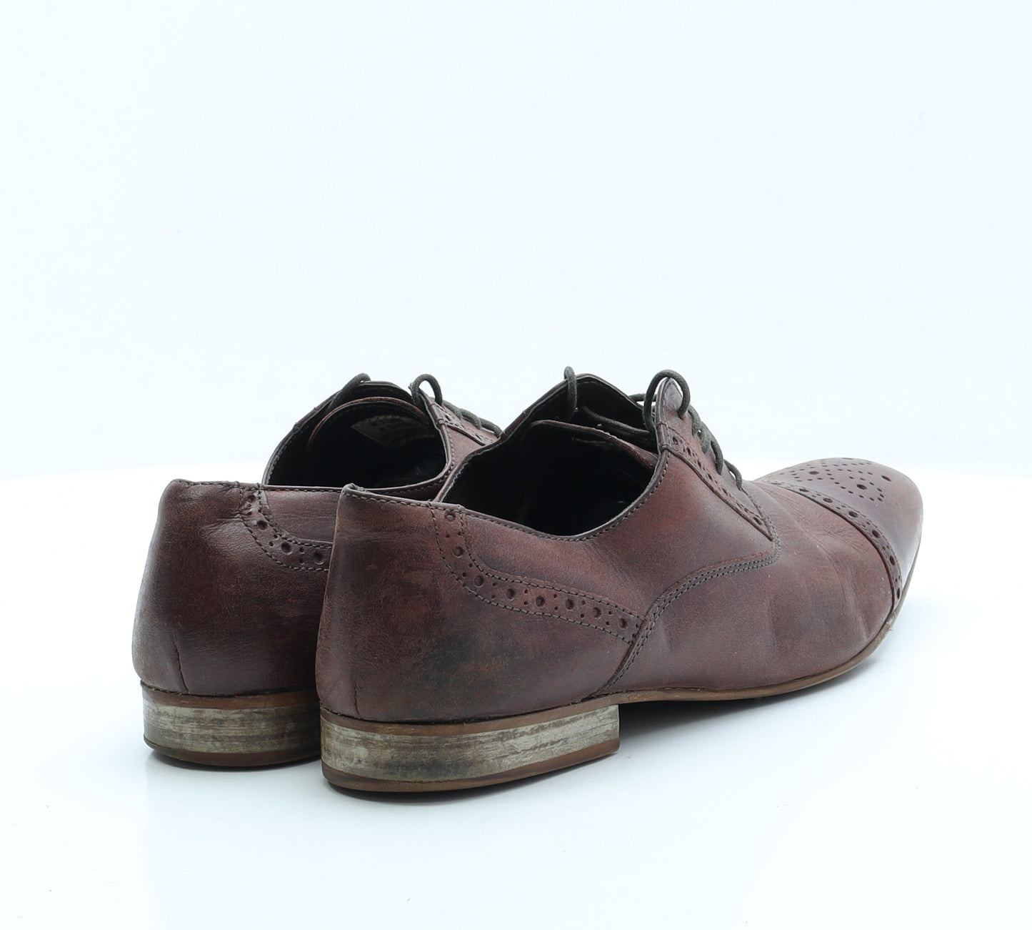 Preworn Mens Brown Faux Leather Oxford Dress UK 7