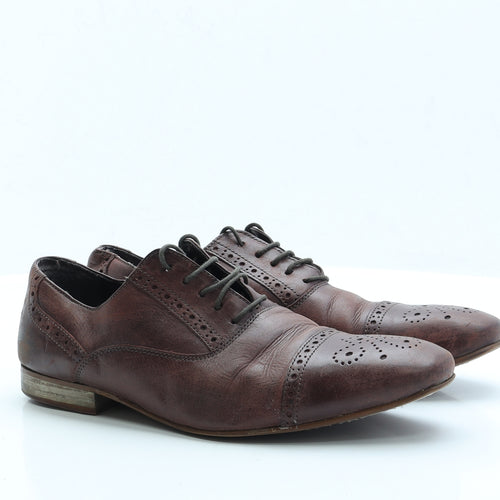 Preworn Mens Brown Faux Leather Oxford Dress UK 7