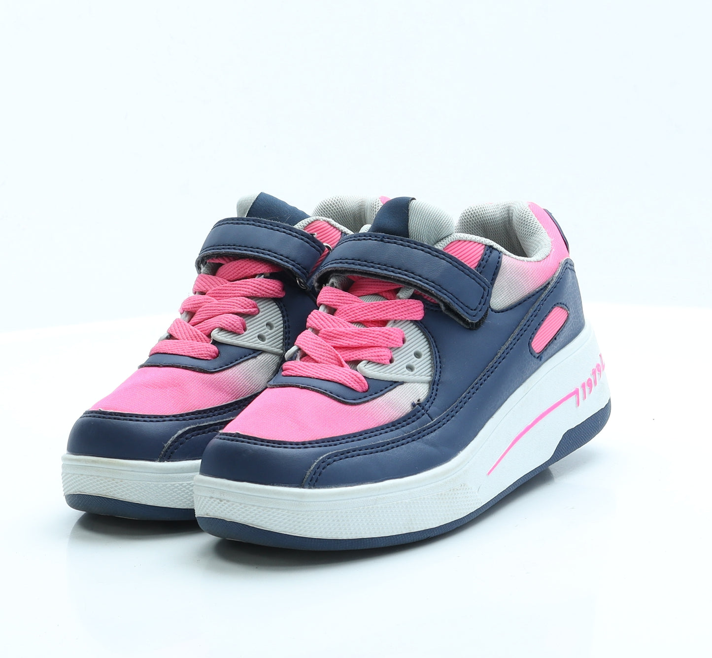 Preworn Girls Pink Polyester Trainer UK 2