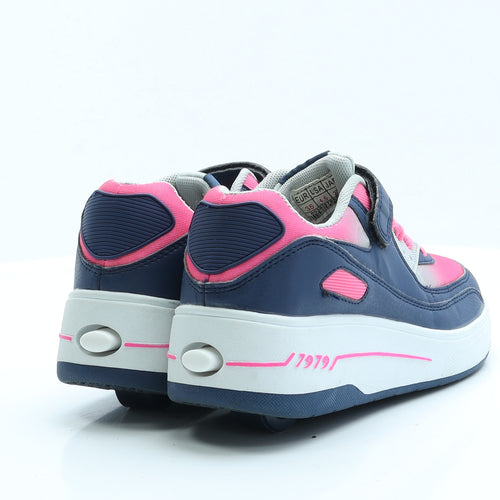 Preworn Girls Pink Polyester Trainer UK 2