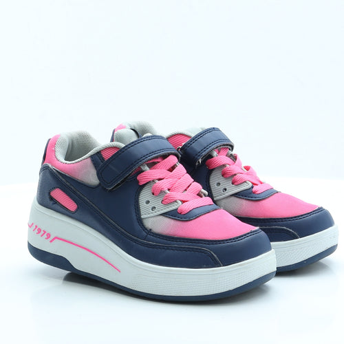 Preworn Girls Pink Polyester Trainer UK 2