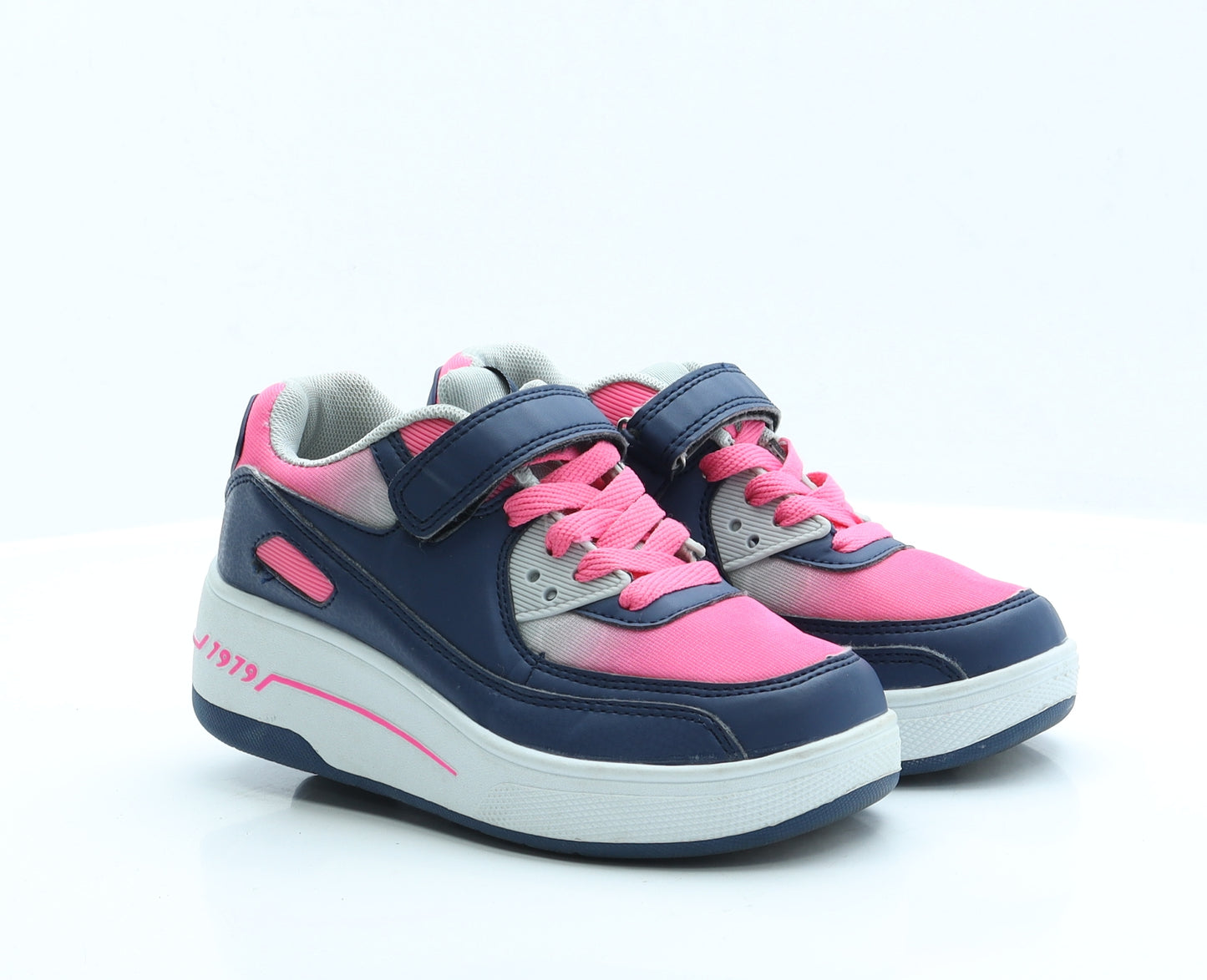 Preworn Girls Pink Polyester Trainer UK 2