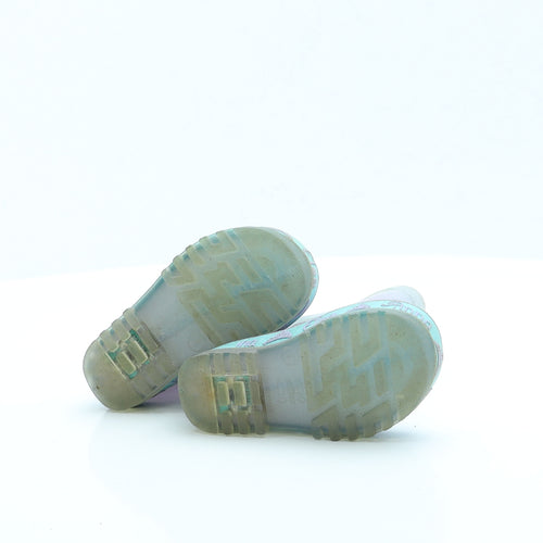 Preworn Girls Purple Rubber Wellies Boot UK 4 - Frozen