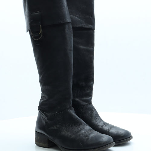 Clarks Womens Black Faux Leather Slip On Boot UK 4