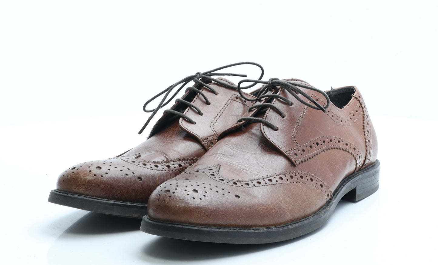 Debenhams Mens Brown Leather Brogue Dress UK 9 EUR 43