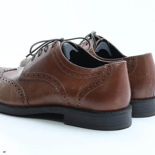 Debenhams Mens Brown Leather Brogue Dress UK 9 EUR 43