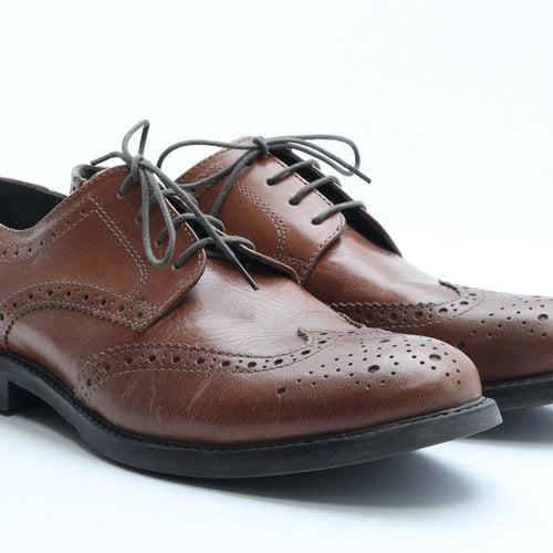 Debenhams Mens Brown Leather Brogue Dress UK 9 EUR 43