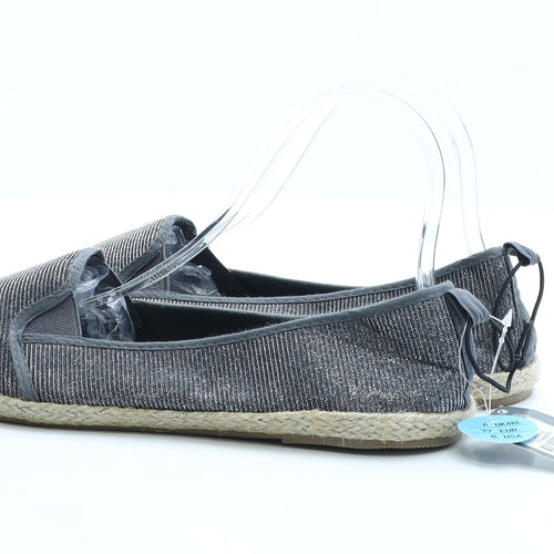 Primark Womens Silver Polyester Loafer Flat UK 6 EUR 39