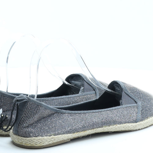 Primark Womens Silver Polyester Loafer Flat UK 6 EUR 39