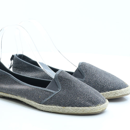 Primark Womens Silver Polyester Loafer Flat UK 6 EUR 39
