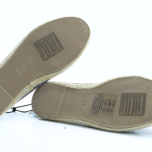 Primark Womens Silver Polyester Loafer Flat UK 6 EUR 39