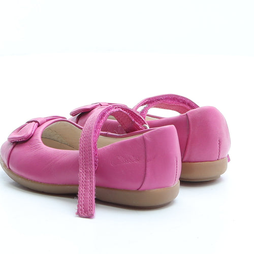 Clarks Girls Pink Polyester Flat UK 4.5 EUR 20