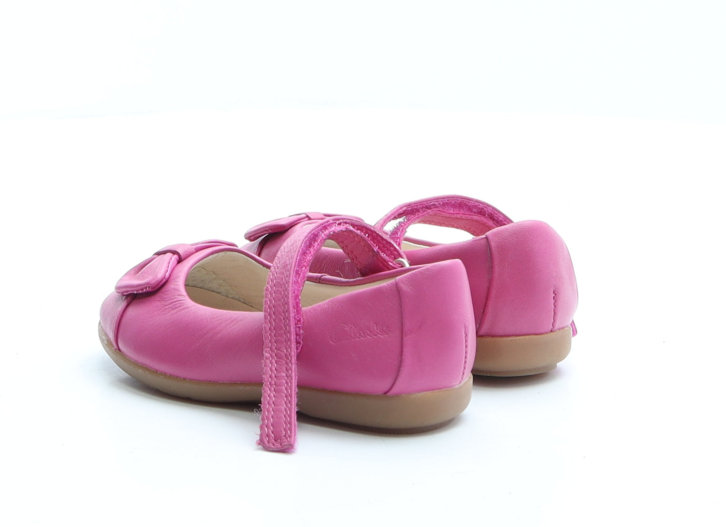 Clarks Girls Pink Polyester Flat UK 4.5 EUR 20