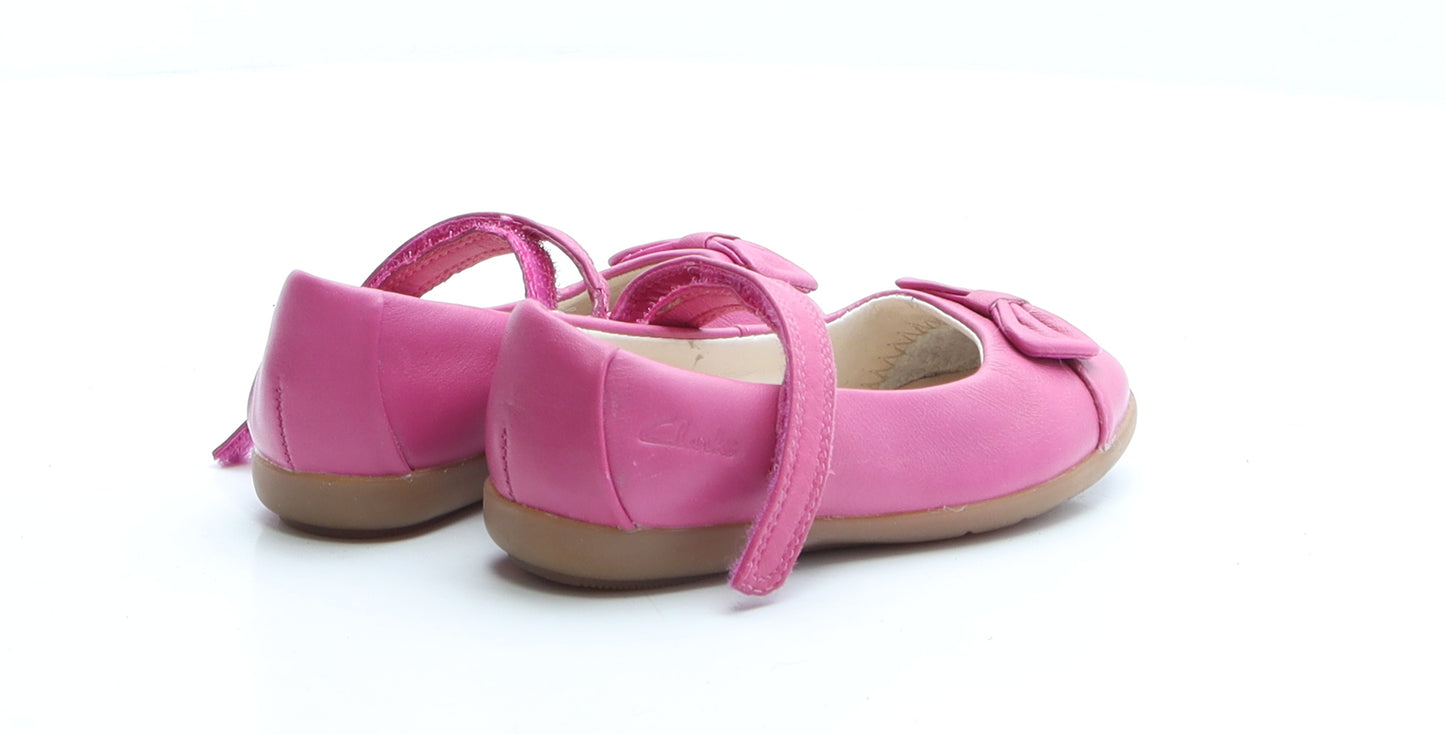 Clarks Girls Pink Polyester Flat UK 4.5 EUR 20