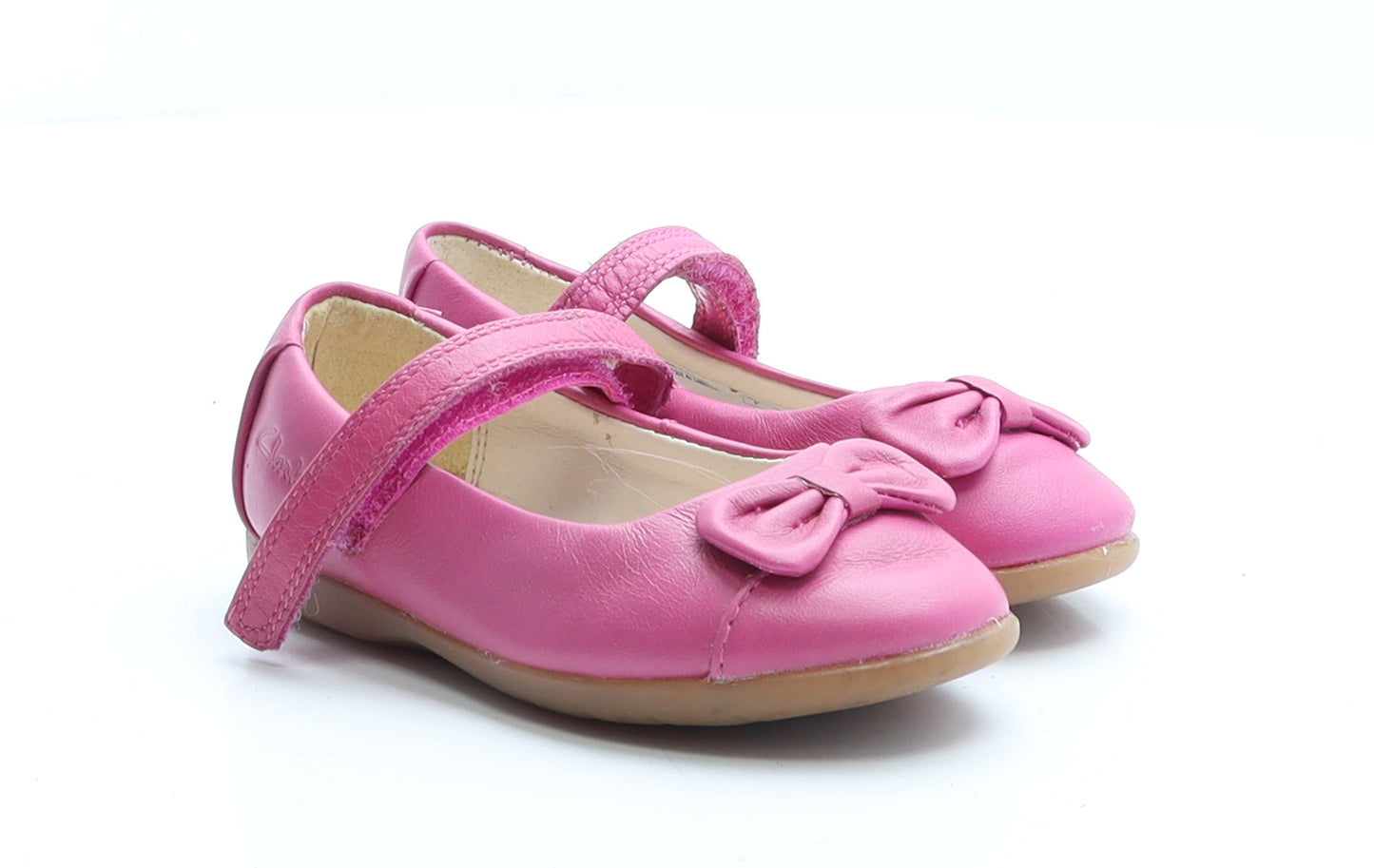 Clarks Girls Pink Polyester Flat UK 4.5 EUR 20