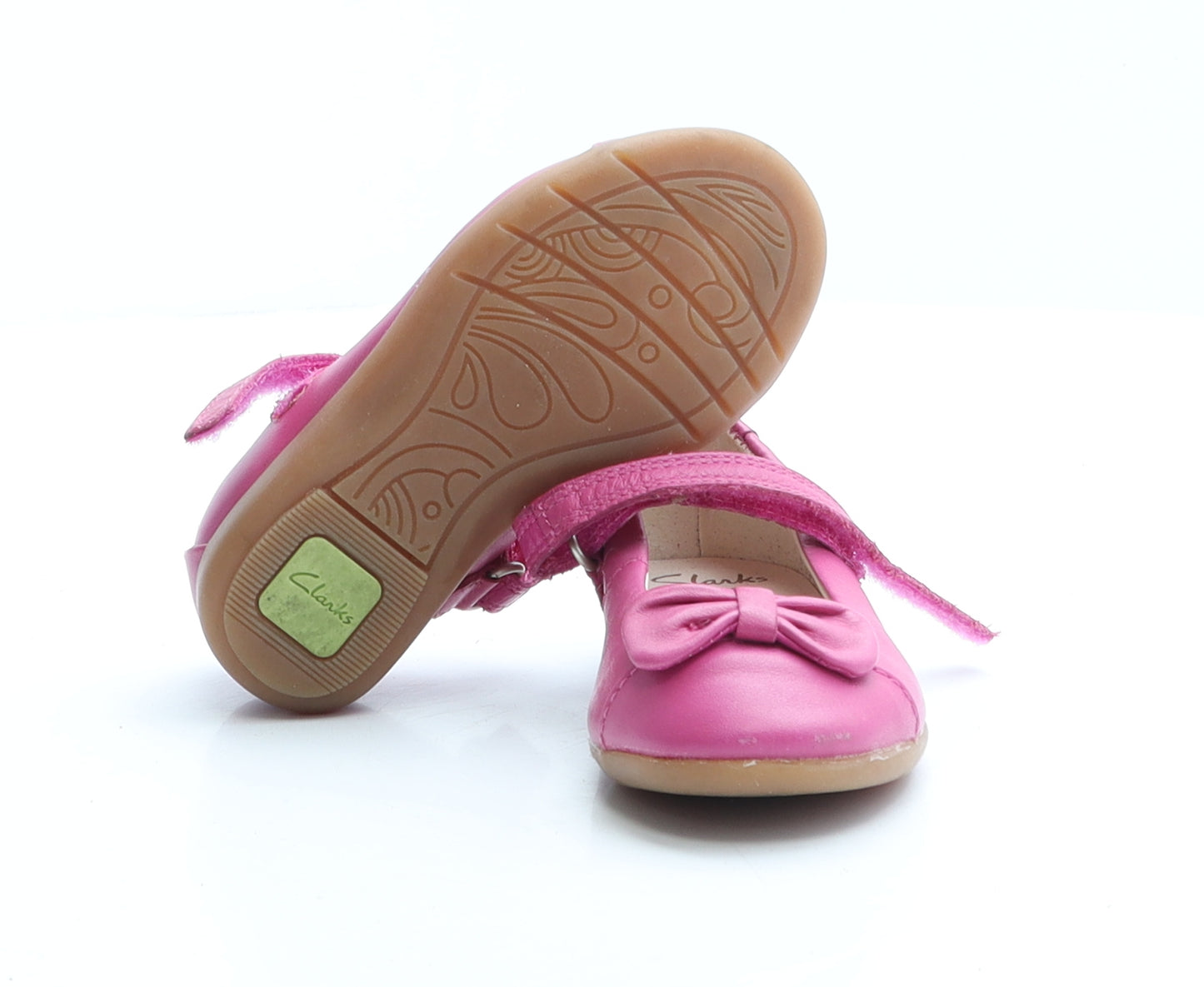 Clarks Girls Pink Polyester Flat UK 4.5 EUR 20
