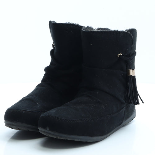 Primark Womens Black Polyester Shearling Style Boot UK 4 EUR 37