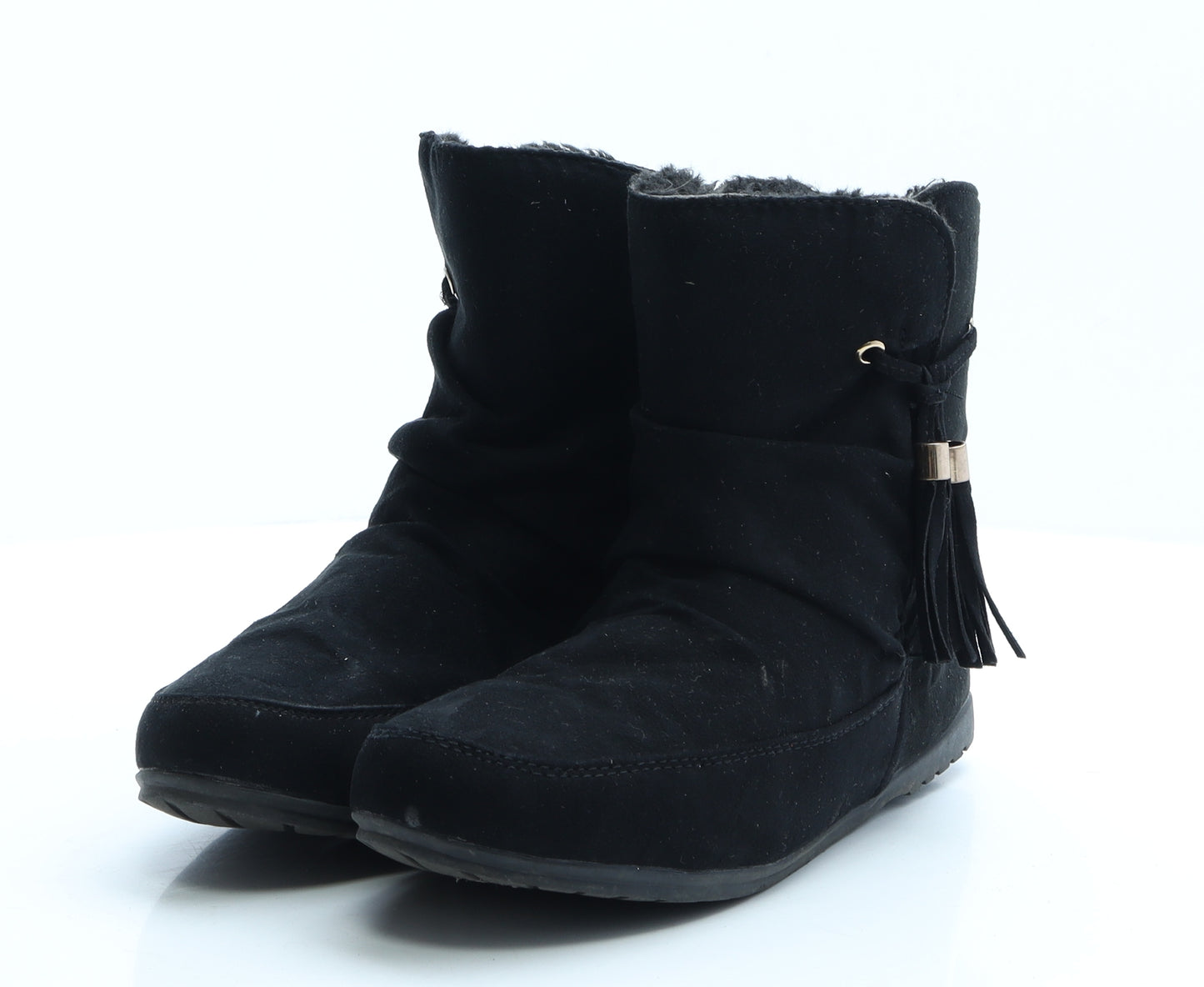 Primark Womens Black Polyester Shearling Style Boot UK 4 EUR 37