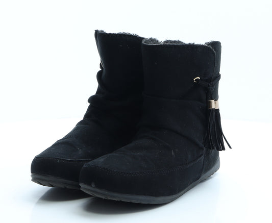 Primark Womens Black Polyester Shearling Style Boot UK 4 EUR 37