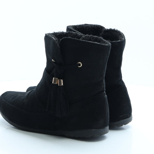 Primark Womens Black Polyester Shearling Style Boot UK 4 EUR 37