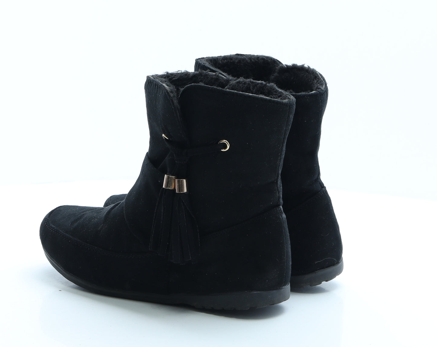Primark Womens Black Polyester Shearling Style Boot UK 4 EUR 37