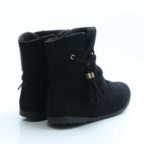 Primark Womens Black Polyester Shearling Style Boot UK 4 EUR 37