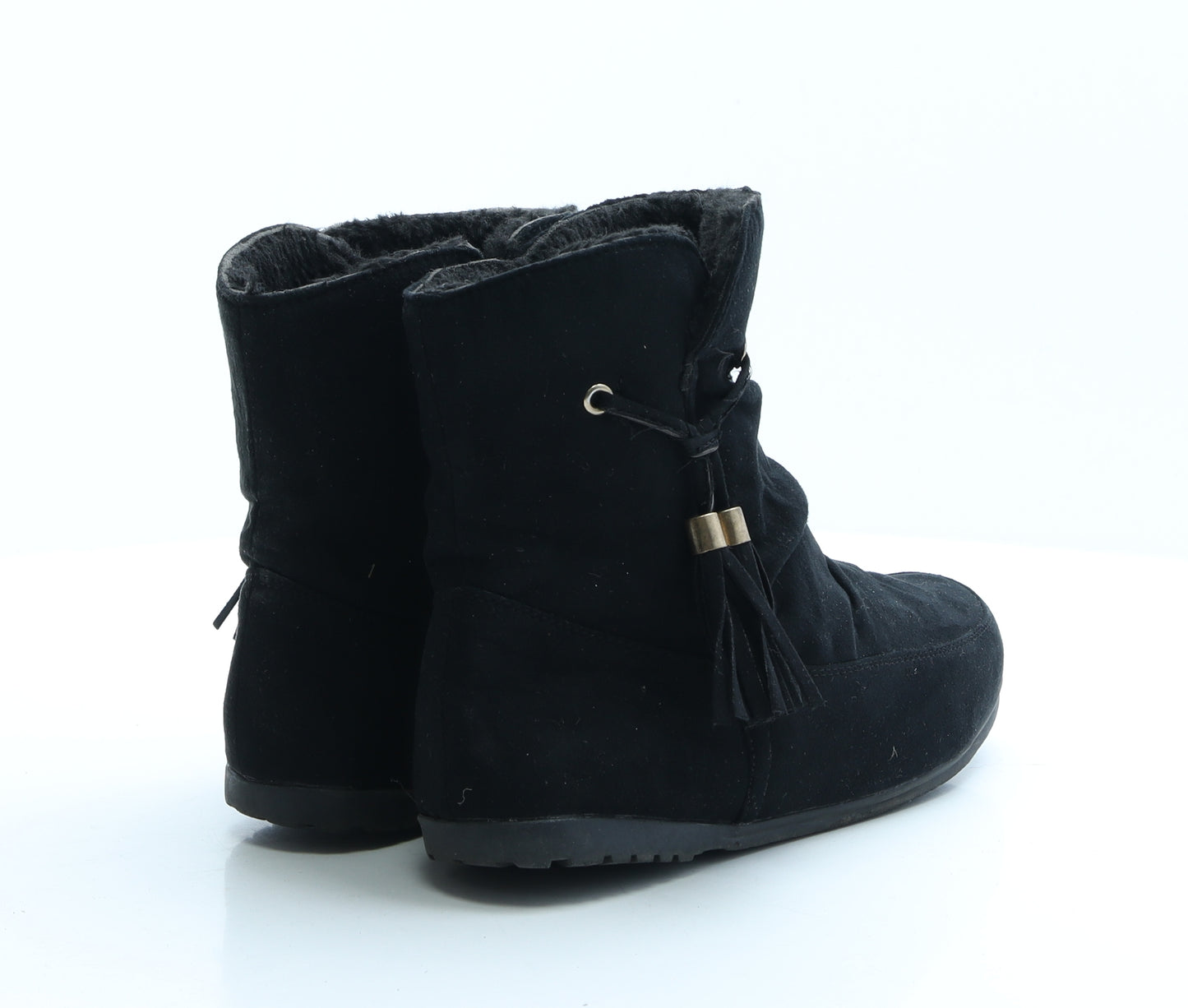 Primark Womens Black Polyester Shearling Style Boot UK 4 EUR 37
