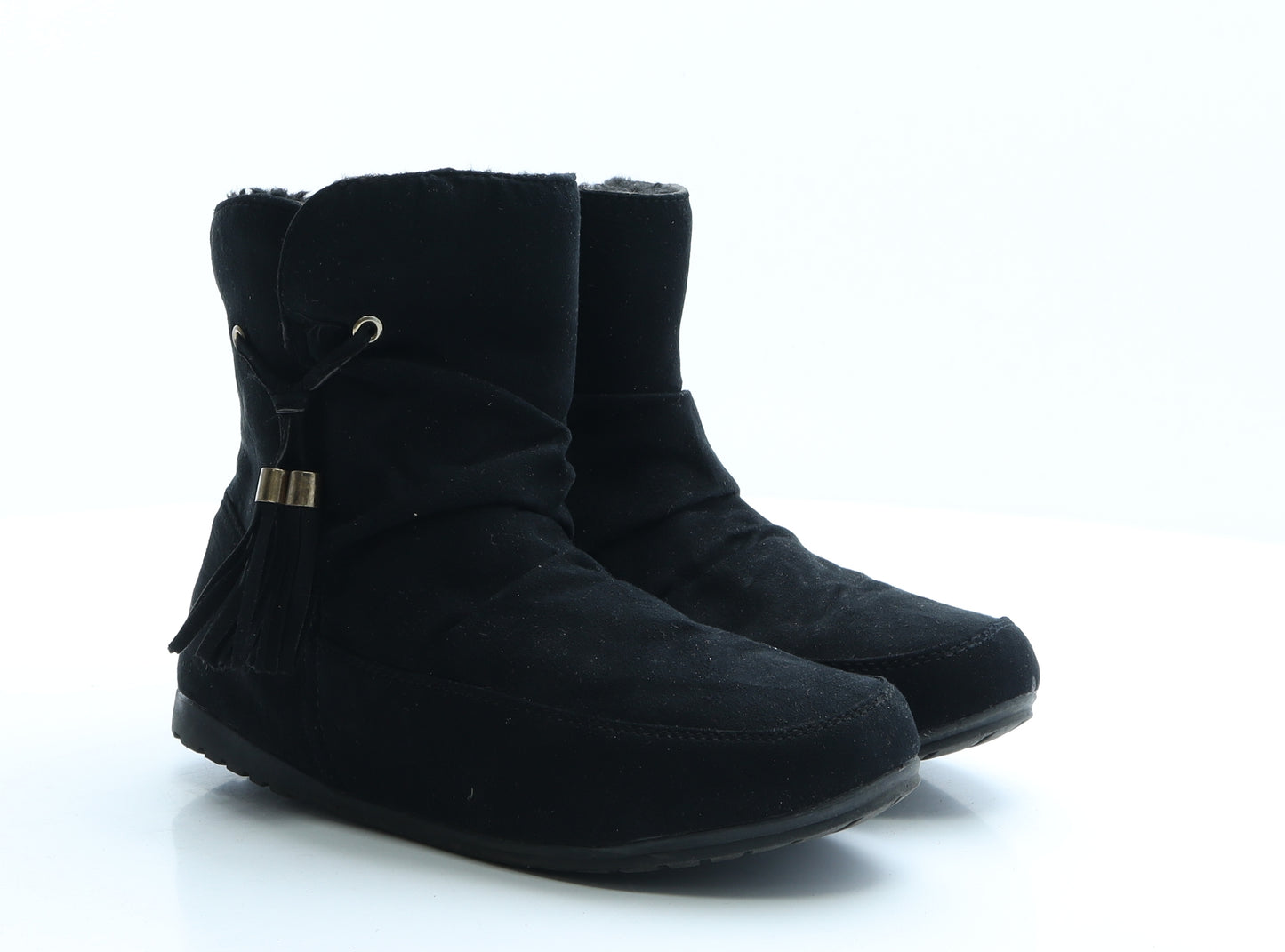Primark Womens Black Polyester Shearling Style Boot UK 4 EUR 37