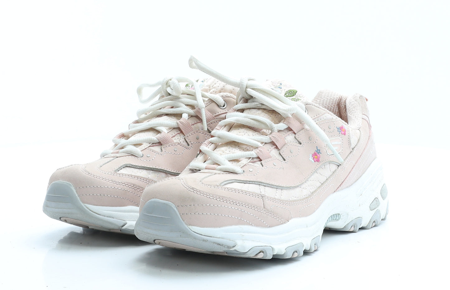 Skechers Womens Pink Floral Polyester Trainer UK 7 EUR 40