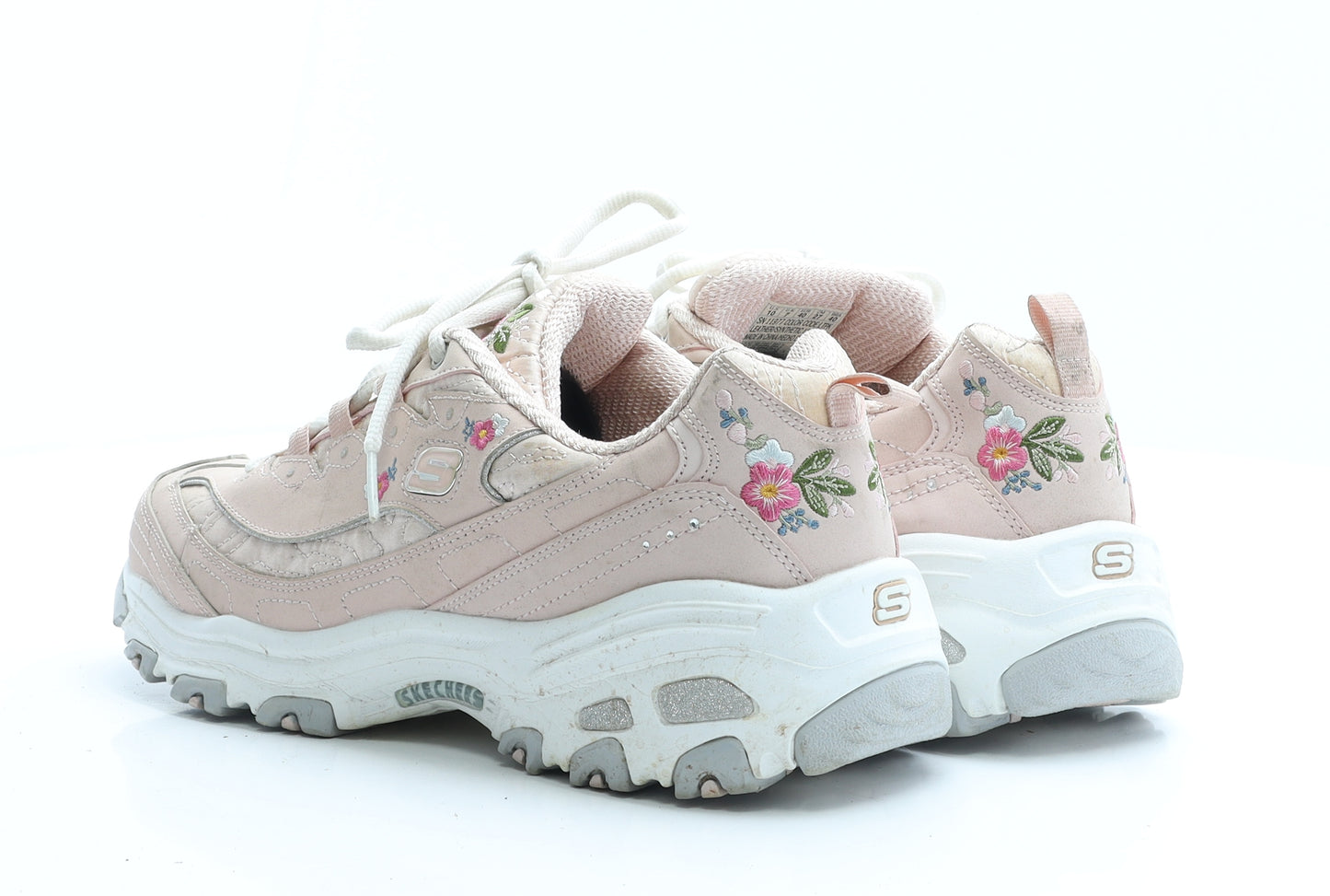 Skechers Womens Pink Floral Polyester Trainer UK 7 EUR 40