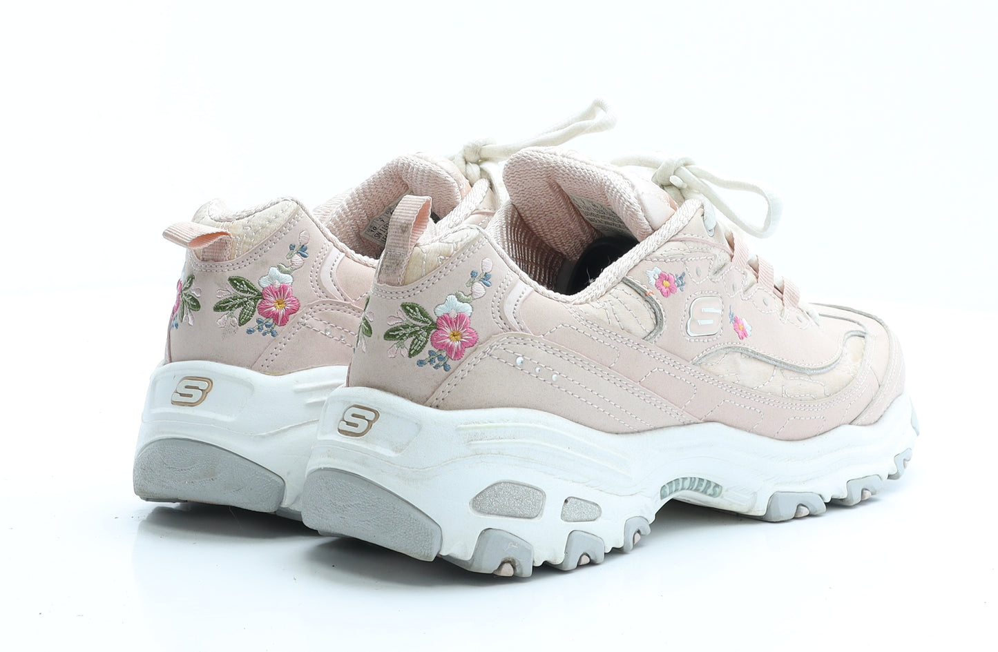 Skechers Womens Pink Floral Polyester Trainer UK 7 EUR 40