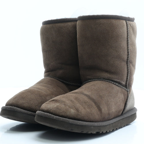 UGG Womens Brown Leather Shearling Style Boot UK 6 EUR 39