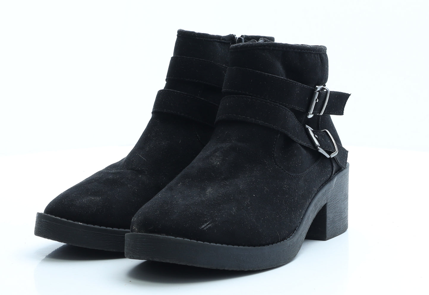 Preworn Womens Black Polyester Bootie Boot UK 6 EUR 39