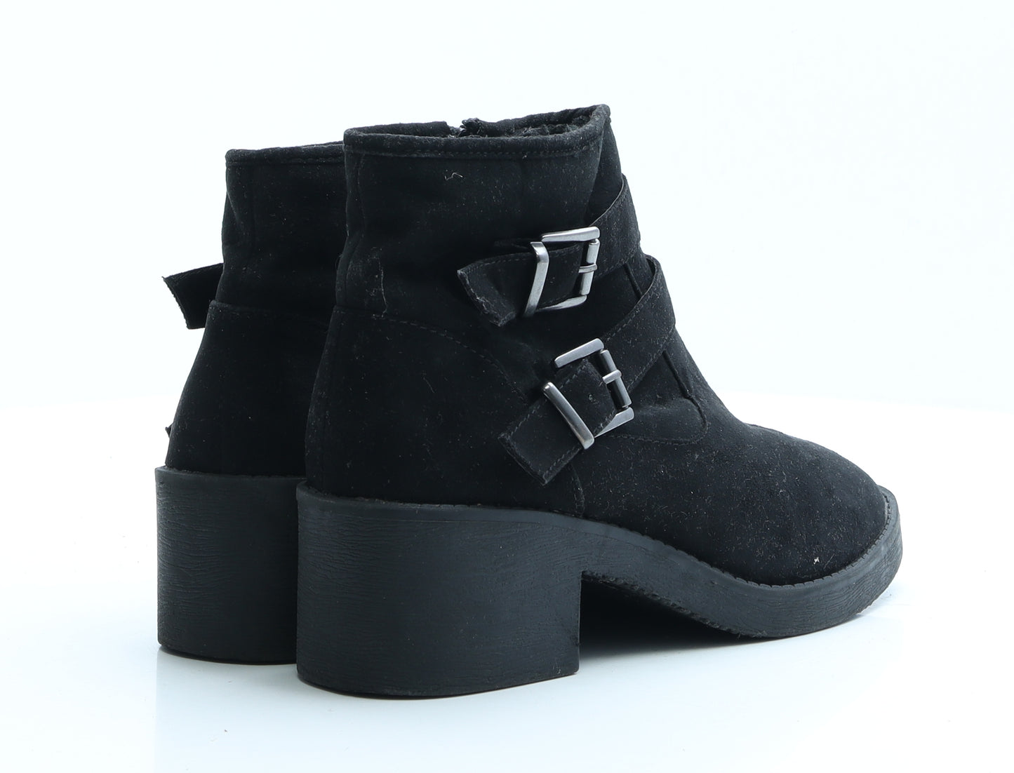 Preworn Womens Black Polyester Bootie Boot UK 6 EUR 39