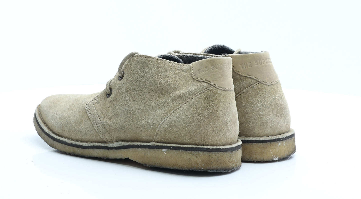 Superdry Mens Beige Leather Desert Boot UK 10 EUR 44