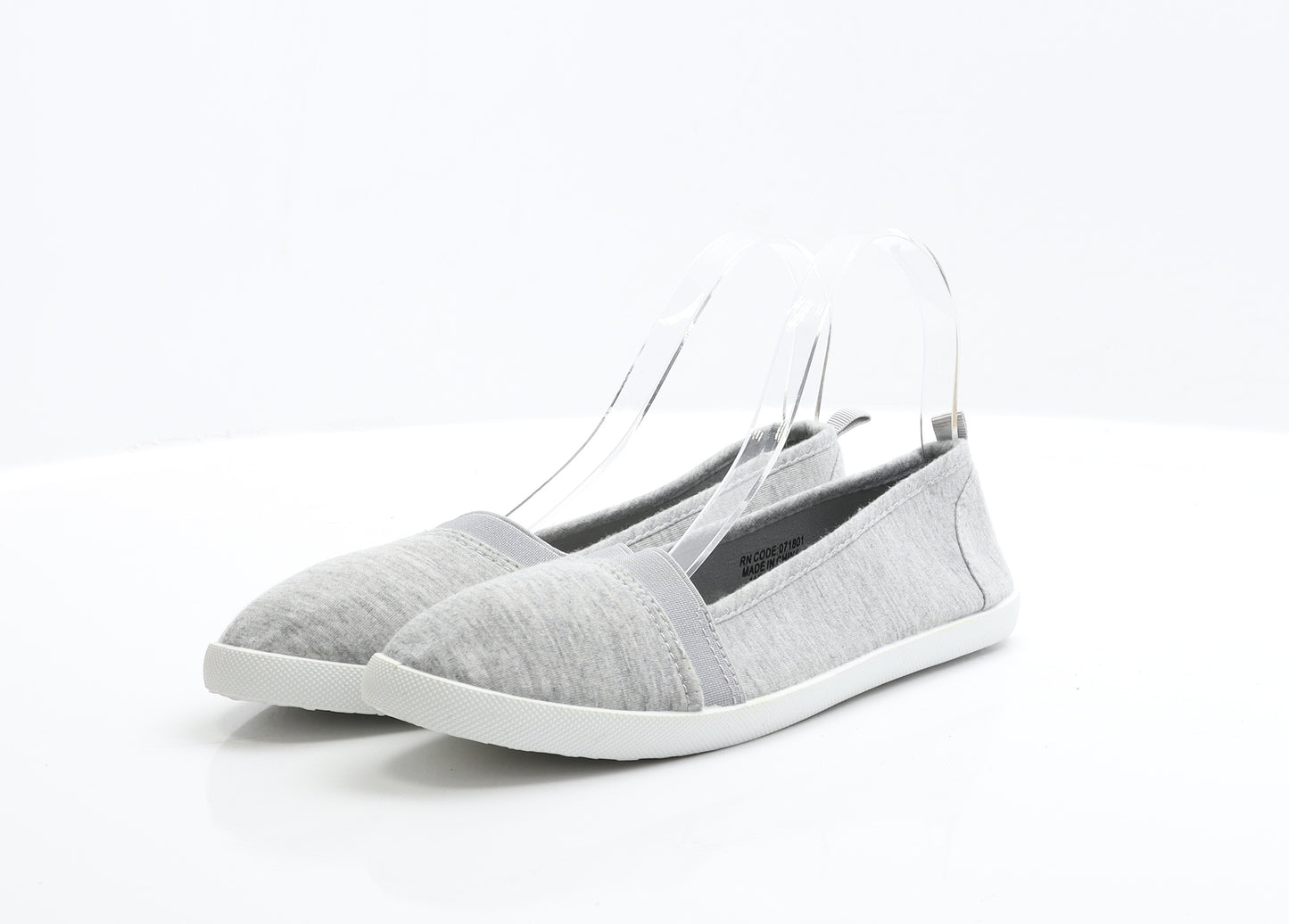 Primark Womens Grey Fabric Flat UK 6 EUR 39