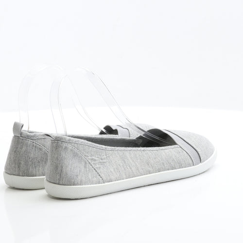 Primark Womens Grey Fabric Flat UK 6 EUR 39