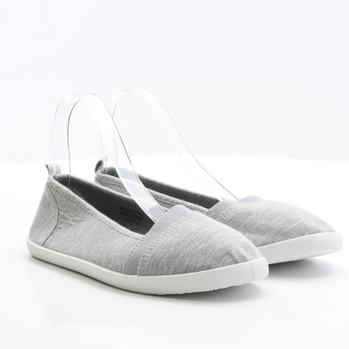 Primark Womens Grey Fabric Flat UK 6 EUR 39