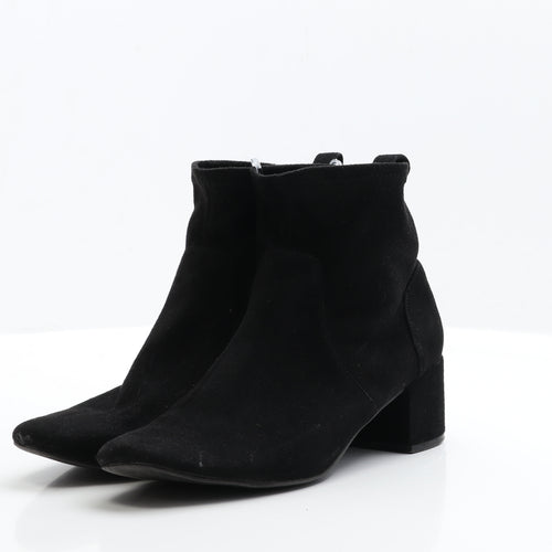 Matalan Womens Black Faux Suede Bootie Boot UK 5 EUR 38